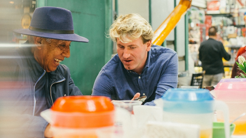 Phil Martin at a market in Mexico