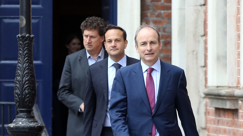 Coalition leaders Eamon Ryan, Micheál Martin and Leo Varadkar met this evening (file pic)