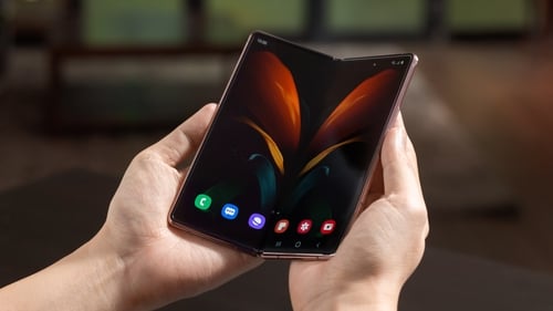 The Samsung Galaxy Z Fold 2 mobile phone