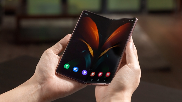 The Samsung Galaxy Z Fold 2 mobile phone