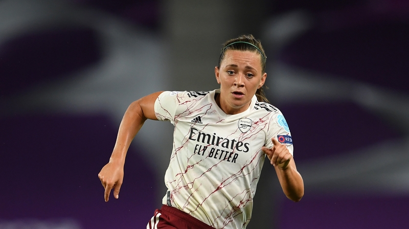 Katie McCabe in action in the Champions League quarter-final against Paris St Germain