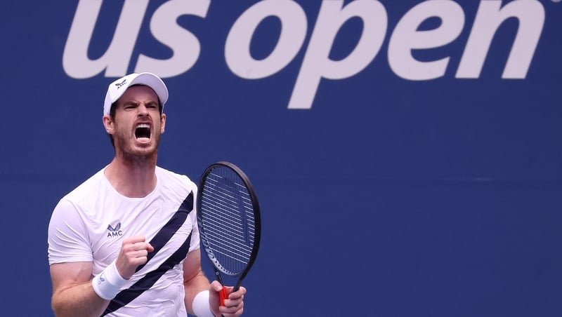 Andy Murray celebrates at Flushing Meadow