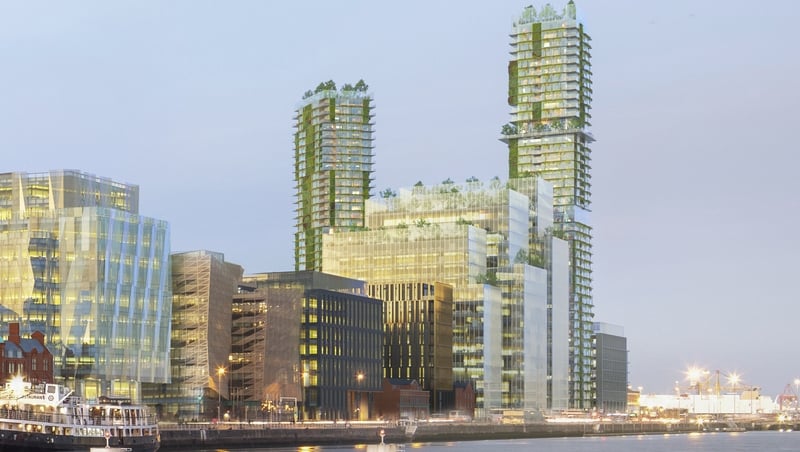 The scheme includes two 45 and 44 storey towers