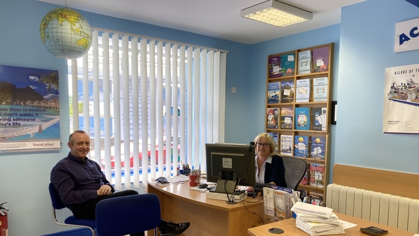 Tom Britton from Marble City Travel, Kilkenny, with Linda McNamara in her firm, Ace Travel, Newcastle West, Limerick