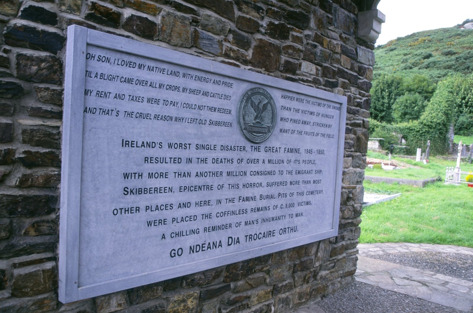 The Famine memorial at Abbeystrowry Cemetery in Skibbereen, West Cork. Photo by: Education Images/Universal Images Group via Getty Images