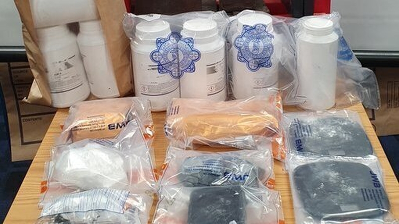 A large amount of drug paraphernalia, including a large hydraulic press and mixing bowls, were also seized