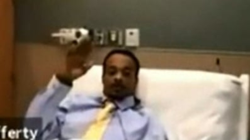 Jacob Blake appeared by video link for the virtual court hearing