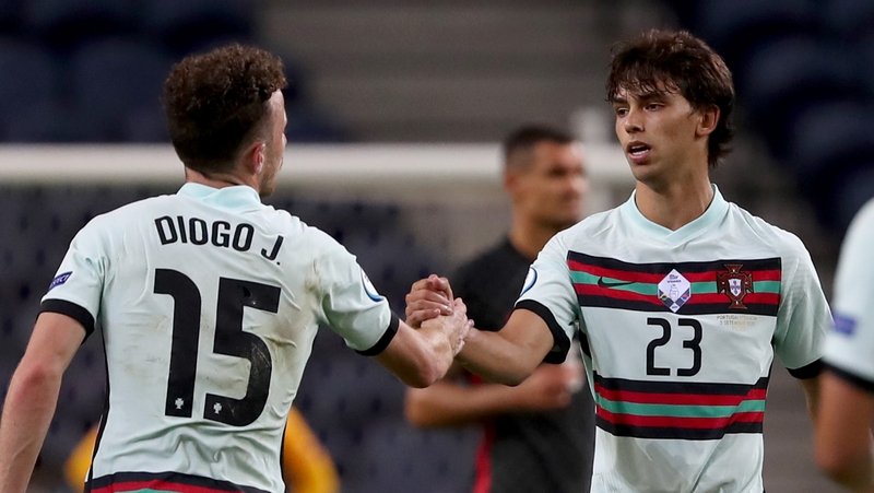 Joao Felix (r) and Jota both scored for Portugal
