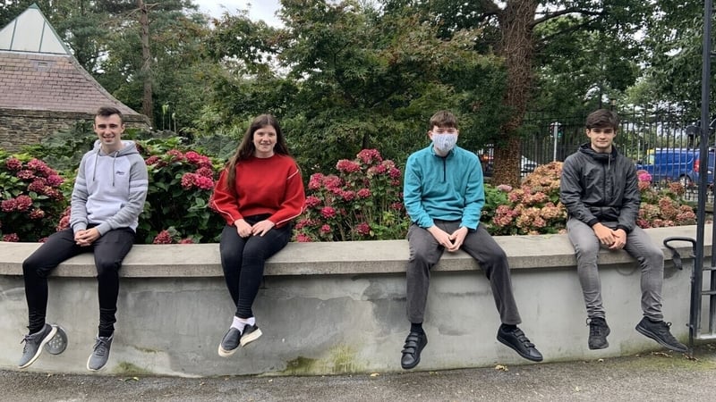 Some of the Leaving Cert class of 2020 at Mercy Secondary School in Mounthawk, Tralee, Co Kerry