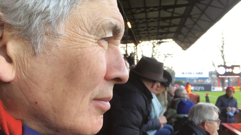 David Kynaston at an Aldershot game (Photo Lucy Kynaston)