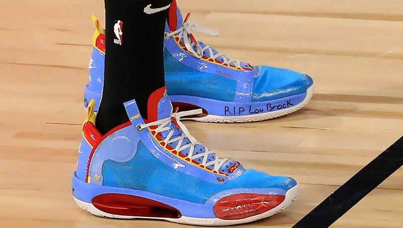 Jayson Tatum of the Boston Celtics pays tribute to baseball great Lou Brock who died this week, aged 81