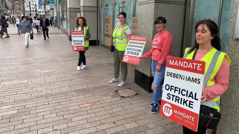 Former Debenhams workers have been picketing stores and preventing stock being removed