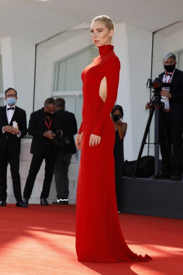 Vanessa Kirby in Valentino. Photo: Getty