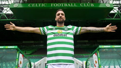 Shane Duffy at Celtic Park this afternoon