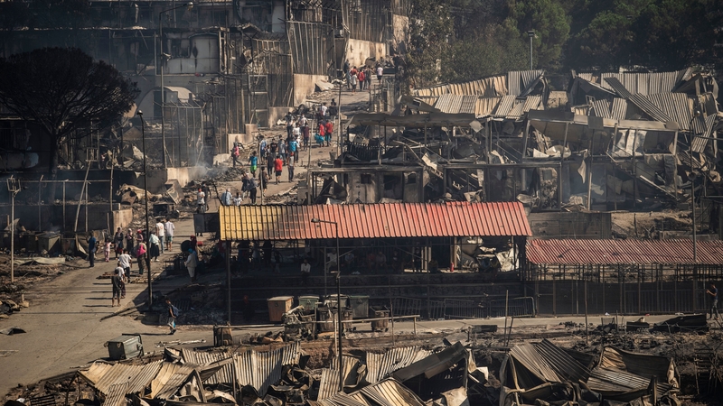 The fire broke out at the camp, which is home to 12,000 people, on Tuesday night