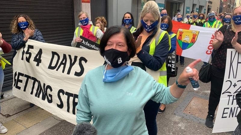 Former staff of Debenhams have been protesting for more than 150 days