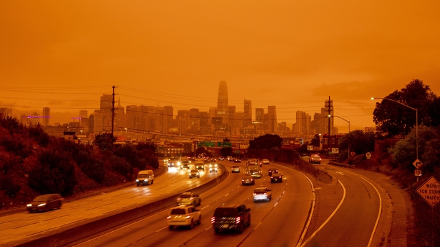 People in the San Francisco Bay Area awoke to a deep orange sky caused by wildfire smoke that at times blocked out sunlight entirely