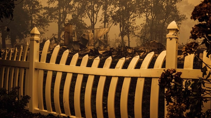 The charred remains of a house in Oregon