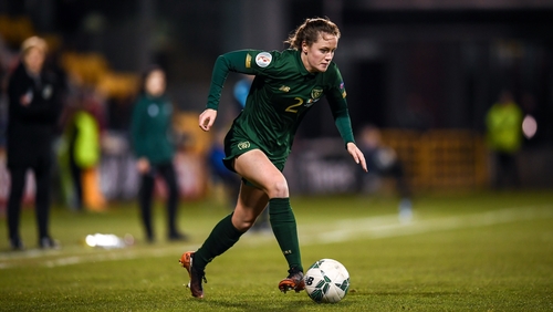 Heather Payne in action against Greece in March