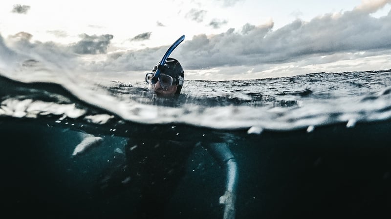Henry O'Donnell in training off the coast of Tory Island in preparation for his fin-swim around Ireland (pics: Rory O'Donnell)