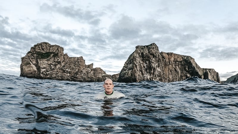 Henry O'Donnell began from Carrickfinn beach on 17 September, and had covered 700km (Image: Rory O'Donnell)