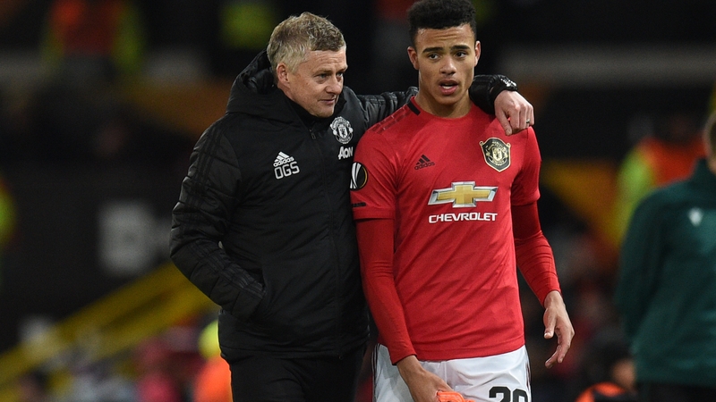 Ole Gunnar Solskjaer (L) and Mason Greenwood