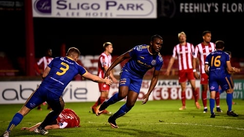 Andre Wright celebrates scoring the winner