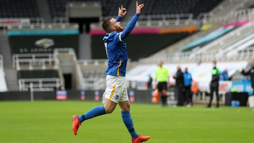 Aaron Connolly celebrating his goal