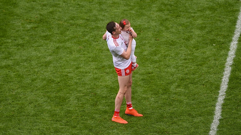Colm Cavanagh and his daughter Chloe following the 2019 All-Ireland semi=final defeat to Kerry