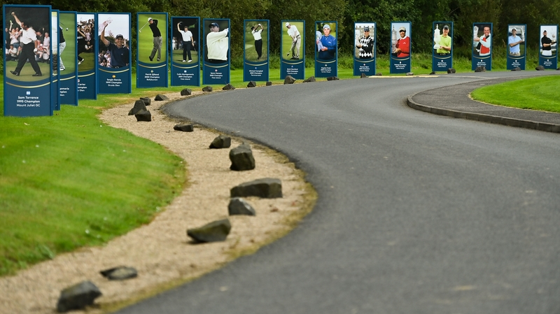 Images of previous Irish Open winners line the entrance at Galgorm in Ballymena, Co Antrim
