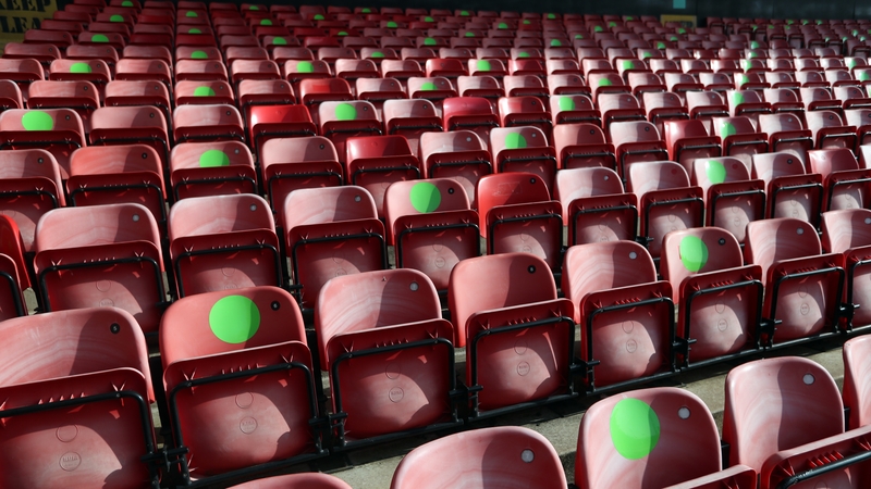 Socially-distanced seating marked out at League Two Walsall's Banks' Stadium