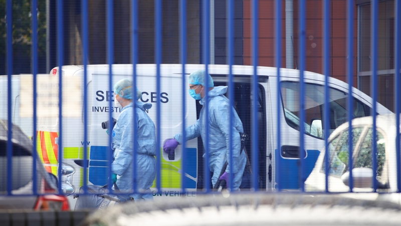 The scene at Croydon Custody Centre in south London where a police officer was shot