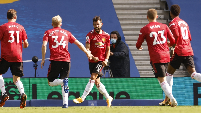 Bruno Fernandes celebrates the winner