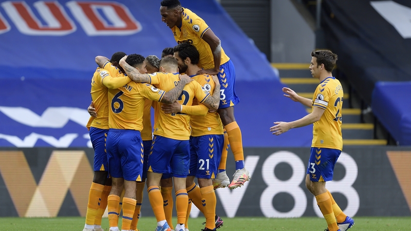 Seamus Coleman (r) helped set up Everton's first goal