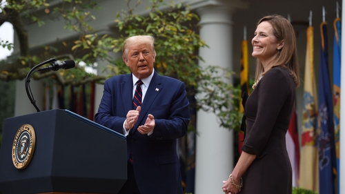 Barrett appeared at the White House with Trump as he made the announcement
