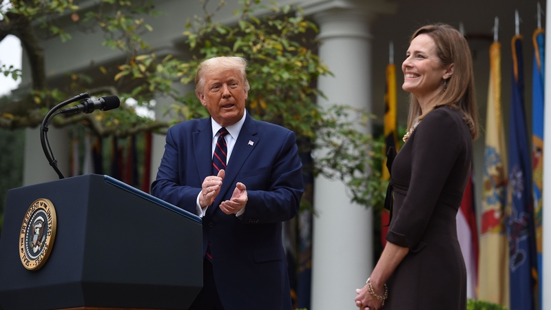 Barrett appeared at the White House with Trump as he made the announcement