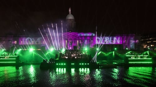 The light show at Dublin's Custom House during New Year's Eve on 31 December last (pic: Rollingnews.ie)