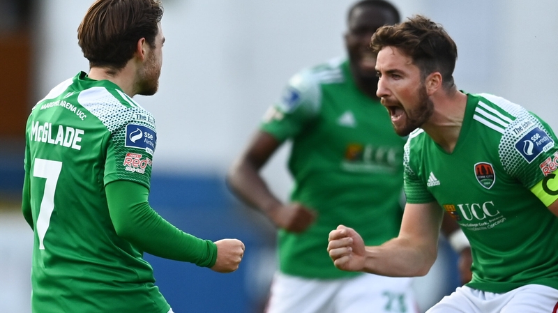 Dylan McGlade celebrates with Gearóid Morrissey after opening the scoring