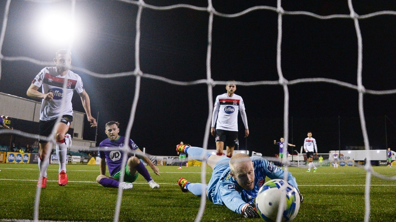 Jack Byrne squeezes home the opener for Shamrock Rovers