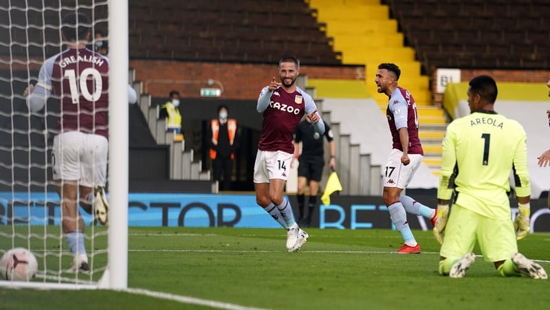Conor Hourihane celebrates his goal at Craven Cottage