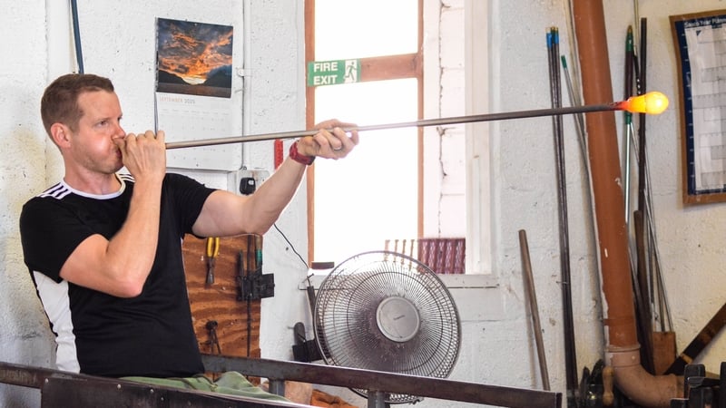 Rory Leadbetter has been blowing glass for 21 years.