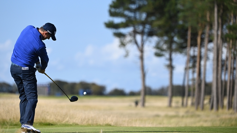 Padraig Harrington tees off on the second hole on Friday