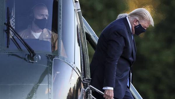 US president Donald Trump checks into the Walter Reed National Military Medical Center for Covid-19 treatment