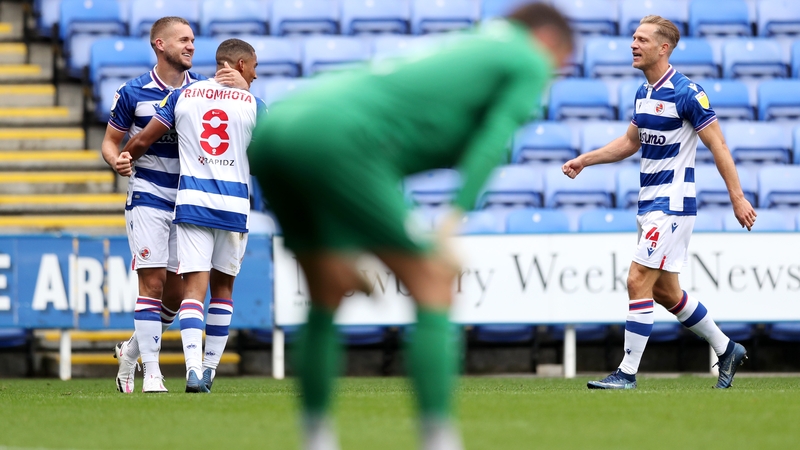 George Puscas celebrates with teammate Andy Rinomhota