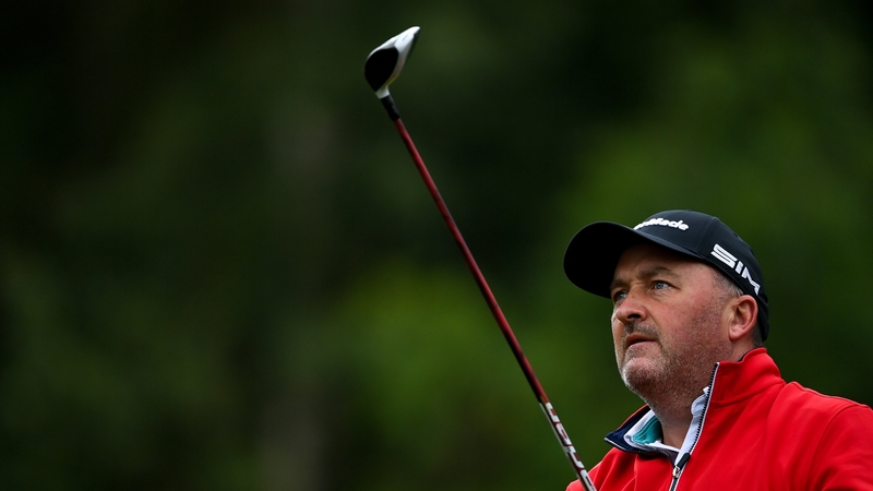 Damien McGrane of Ireland during a practice round ahead of the Dubai Duty Free Irish Open