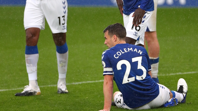 Seamus Coleman after going down with the injury