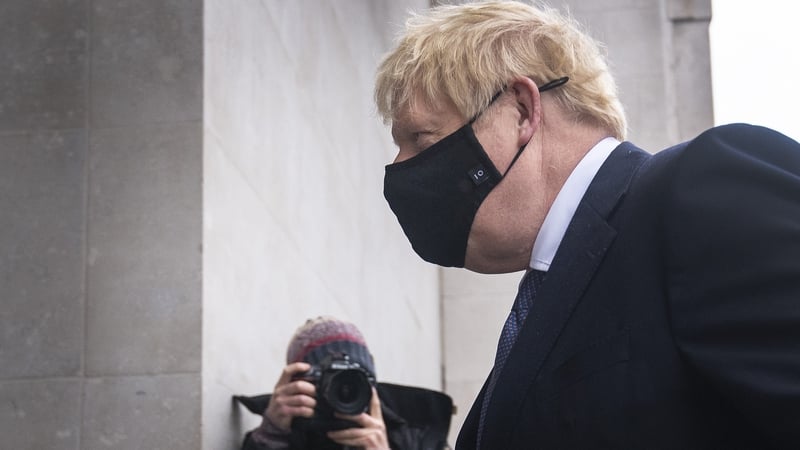 Boris Johnson arriving at the BBC in London ahead of an interview this morning