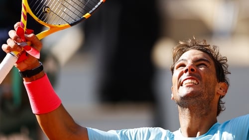 Rafael Nadal celebrates his win