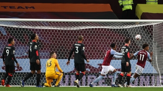 Ollie Watkins of Aston Villa scores a goal to make it 4-1