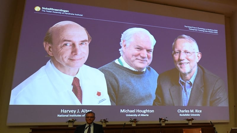 L-R: Harvey Alter, Michael Houghton, Charles Rice